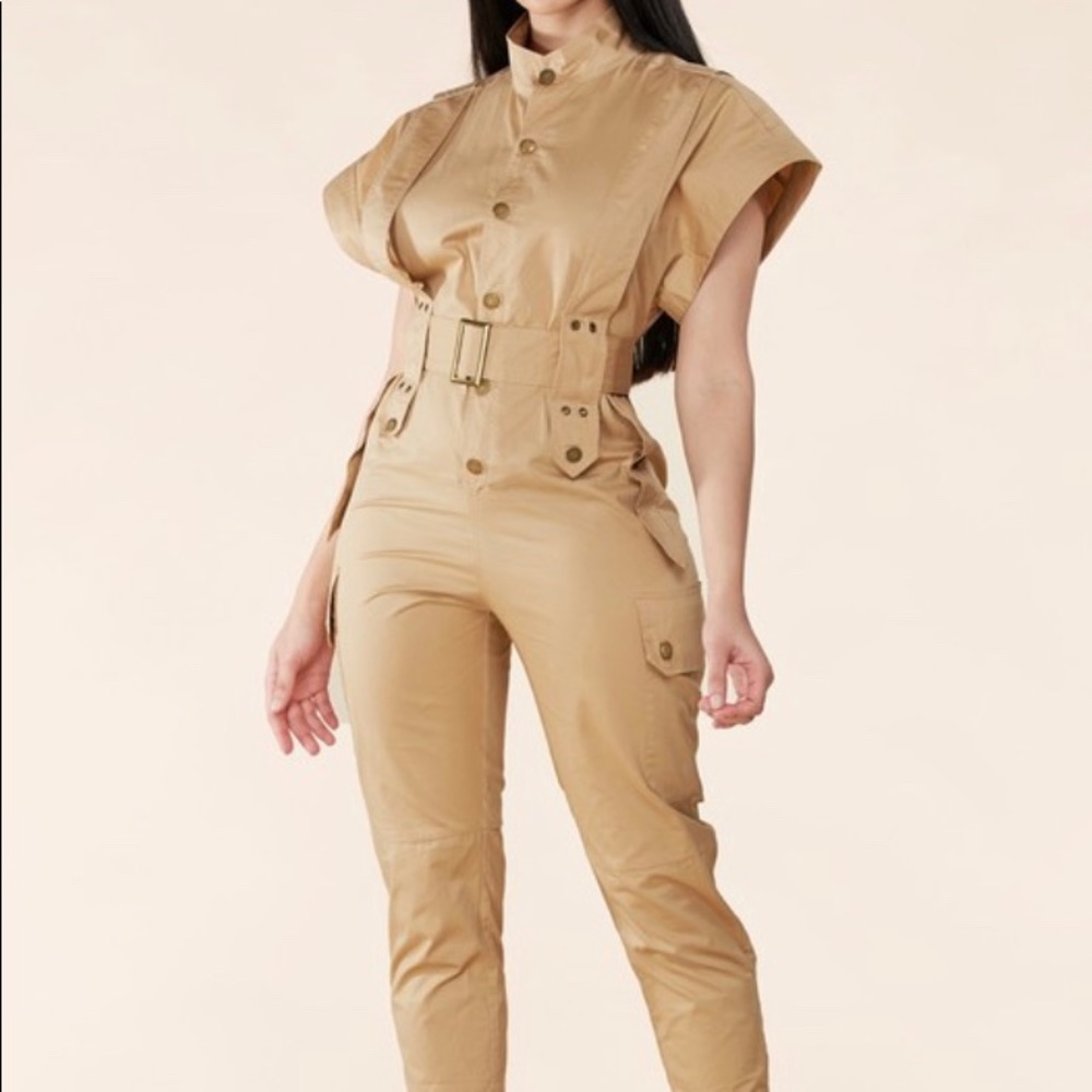 Khaki Utility Jumpsuit